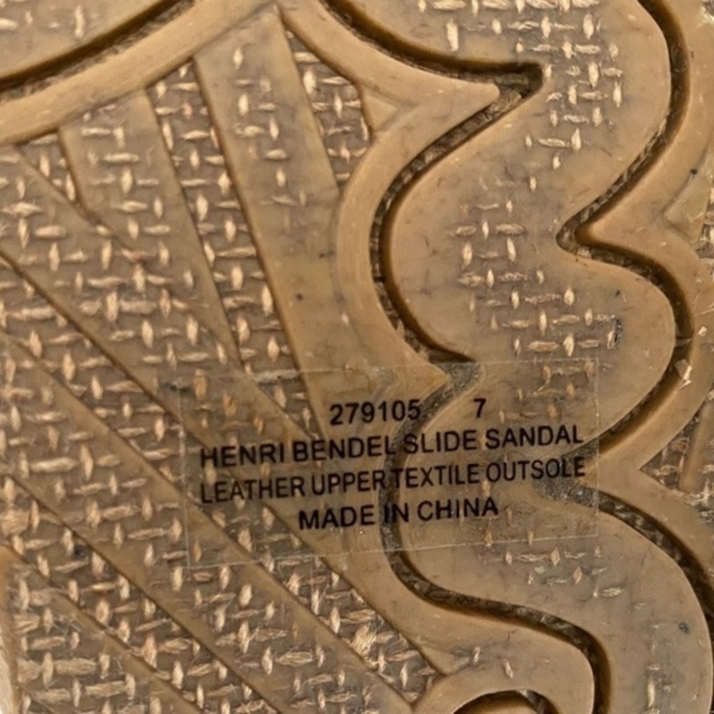 Henri Bendel Blue Leather Slide Sandals - Picture 5 of 7